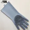 Bir çift temizlik eldiven sihirli silikon yıkama kauçuk tozlama | Bulaşık Yıkama | Pet Bakımı Tımar Banyo Araba | Yalıtımlı Mutfak 6d