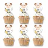 24pcs sheep themed birthday party cake dessert decoration, happy Birthday party supplies