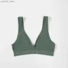 Abiti da yoga Croce francese Deep v reggiseno femminile sportivo Bra sacca da yoga torace scarviva senza marcia reggiseno imbottito non contrassegnato Y240410