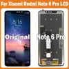 6.26 '' Oryginalny ekran wyświetlacza Note 6 Pro dla Xiaomi Redmi Note 6 Pro M1806E7TG LCD Wyświetlacz Wyświetlacz Digitizer Wymiana Digitizer