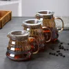 Stripes Amber Nuovo caffè Drip Coffee Vers-over Set V-Funnel Cafe Tow-over Tools Home Hotel Style Coffee Tools