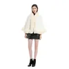 9 colori Big Fux Fox Furt Collar inverno Wear Wear Women Women Wepe Cardigan Black White Outstreet Poncho Coat
