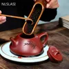 صينية yixing شاي وعاء الأرجواني الطين الحجر السواقة الشاي يدويا الجمال غلاية شاي مجموعة هدايا مخصصة الأصيلة 190 مل