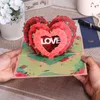 10 pacchetti pop -up card San Valentino per anniversario di compleanno di San Valentino 3d Rose Loving Heart Toctorie moglie Women Marito