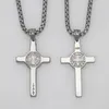 Pendant Necklaces Stainless Steel Fashion Creative Jesus Cross Men's Necklace Personality Charm Trend Faith Jewelry Accessories Gifts For