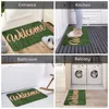 Tapetes de boas -vindas Carta de boas -vindas capacho estampado banheiro macio cozinha cozinha tapete caseiro tapete verde decoração de decoração tapete de banho