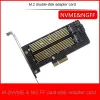 Cards Dual M.2 PCIE Adapter for SATA or PCIE NVMe SSD,M.2 SSD NVME (m Key) / SATA (b Key) 22110 2280 2260 2242 2230 to PCIe x 4 Host