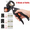 3 former Bladen ympning Pruner Garden Grafting Tool Professional Branch Cutter Secateur Pruning Plant Shears Fruit Tree Scissor