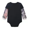 Comodini per la bodina natalizia per bambini con manica tatuata falsa regalo unisex jumpuit neonate boy girls monobune maglietta