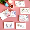 24/48 Set Ins Flower Thank You Carte Enveloppe Sticker Set Simple Creative Holiday Blessing Card Message carte DIY Party Decor