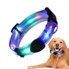 Dog Collars LED Glowing Collar Rechargeable Waterproof Lighted Adjustable Pet Weather Proof Luminous Accessories