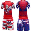 Rashgard Jiu Jitsu T-shirt + MMA Shorts Boxing Set Bjj Rashguard Kids Sport Tracksuit Nouveaux enfants Muay Thai Kickbboxing Shorts