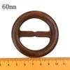 Mix Round Shape Garniture Handmade Wooden Crafts Belt Buckle Ring Wood Clothes Accessories Sewing Children DIY 50-60mm 5pcs