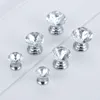DRELD 5Pcs 12/18/20mm Clear Crystal Glass Jewelry Gift Box Drawer Knob Furniture Hardware Cupboard Handle Door Pull Home Decor