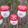 Outros pássaros suprimentos alimentadores de cogumelos vermelhos resina estatueta florestador de beija -flor para pequeno jardim de pátio do quintal de quintal