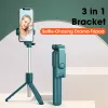 Sticks Selfie Stick med Tripod Stand Bluetooth Remote Control Mobiltelefon Selfie Stick Holder för iOS Android Smartphone Live Photo