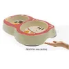 Pet Akita Bowl Bamboo Fiber Double Cat Bowls Food+Water Dog Feeder Anti-Slip Kitty Plate Puppy Feeder Pet Cats Cutlery Russkiy T