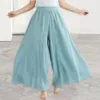 Women's Pants Wide Leg Long Trousers Stylish Collection Casual Culottes High Waist Skirt For Everyday