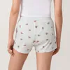 Shorts femininos verão doce lounge floral para mulheres casuais elástico médio calças curtas calças curtas