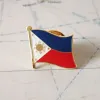 Filipinas Nacional Bandeira Bordado Patches Badge Shield Squage Shape Pin um conjunto na decoração da mochila de braçadeira de pano