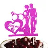 1pc Mr Mrs Wedding Cake Topper Love Heart Diamond Cake Bands Bride Groom Wedding Party Cake Decor DECAZIONE DEGLI FLOGGIO DI GUARDA