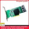 بطاقات Ceact NVME Controller SSD Riser 12GBS ANU24PE08 SFF8643 CONNECTOR QUART PORT PCIE X8 SFF8643 TO SFF8639 (ليس مع الكابل)