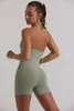 Rückenfreie Yoga-Overalls Frauen Sport Trackersuiten Fitnessstudio-Kleidung Einteilige Fitness-Bodys mit Pads Tight Sexy Sportswear insgesamt