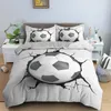 3D Fotbollsängkläder Set Soccer Däcke Cover Pudowcase Comporter Bedbling Set Kids Adult Single Twin Full Queen King Szie Bed Set