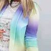 Women's Suits Blazers Blazer For Women Spring Tie-Dye Gradient Long Sleeve Lapel Jacket Business Formal Suit Office Lady Casual Blazer Cardigan C240410