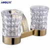 Aodeyi badkamer accessoires papieren houder handdoek ringbar gewaad zeep schotel tandenborstelhouder, goud of chroom badhardware set