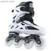 Inline Roller Skates Professional Fancy Flat Inline Skate Factory Adult Roller Skating Sneakers met 4-wiel Slalom Sliding Racing Luminous Shoes Y240410