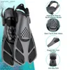 Accessoires de plongée Boucle réglable de la nageoire gonflable Flip Flip Silicone de plongée en silicone avec talon ouvert Taille pour les hommes adultes Y240410