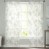 Green Leaves Stick Figure Window Curtains Bedroom Modern Drape Sheer Tulle Valances Living Room Kitchen Voile Curtain