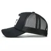 Caps à balle Femmes et hommes Mesh net Cap de baseball Casual Star Star Imprimée Snapback Bone Hat Casquette Letter Black