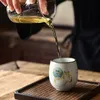 Luwu White en céramique tasse de thé mignon chat chinois kung fu cartes de thé 100 ml