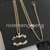 High-end merk ketting hart parel diamant dubbele letter hangers ontwerper kettingen kettingen choker mannen dames vakantie feest geschenken koperen sieraden