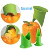 2PCS / Set Creative Pepper Corers Slicer Pepper Device Deliver Device Device Tomato Tomato Disvice Cutter Cutter Fruit Cutter Device