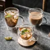 Transparent Glass Cup Milk Whisky Tea Beer Dubbel Creative Heat Resistant Espresso Coffee Cup Cocktail Vodka Wine Mugg Drinkware