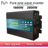 Onduleur d'onde sinusoïdale pure DC 12V / 24V à AC 220V 1000W 1600W 3000W Convertisseur de puissance Tension Transformateur de tension Affichage LED de l'onduleur solaire