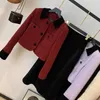 Work Dresses 2024 Womens Spring Autumn 2 Piece Outfit Set Female Short Long Sleeve Jackets And High Waist Skirts Ladies Suits R588