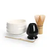 4pcs/conjunto tradicional Matcha Giftset Natural Bamboo Matcha Whisk Scoop Ceramic Matcha Bowl Belted Solder Japanese Tea Conjuntos