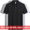 Big Size 6xl 7xl 8xl Polo Men Homme de haute qualité 95% Coton Slim pour le tee-shirt décontracté en ajustement 240410