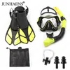 Water Sports Diving Mask Breathing Tube Adjustment diving fins anti Fog Three Piece Set Snorkeling Equitment 240407