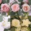 Joy Party 2,1m Fake Peony Rose Vines Fleurs artificielles Garland Eucalyptus Plante suspendue pour le décor de table de fête de porte de mariage