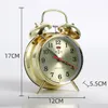 Luxury Vintage Alarm Watch Manual Manual Corloge Creative Gold Retro Retro Horloge Metal Motion Table Table Clocks Gift