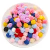 30-120pcs 15 mm Corea Bola de encaje de bricolaje Pompones de flor elástica Craft Mesh Mesh Colgante para horquilla de joyería Hacer accesorios