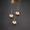 Hängslampor Direkttransport Modern Glass Ball Chandelier Nordic Retro Long Staircase For Living Room Decoration Lighting YQ240410