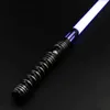 Led Rave Toy RGB Metal Lightsaber Dueling Smooth Swing Laser Sword Sabre De Luz 12 Color Changing 16 Sounds FOC Rave Weapon Flashing Toy 240410