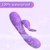 3 en 1 Rose G Spot Rabbit Vibrateur battable pour la stimulation clitoridienne, avec 7 modes de vibration vibratrice rechargeable vibratrice anale, jouets sexuels pour adultes (violet)