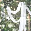 Curtain White Sheer Window Valine Semi Scarf pour le mariage Drape Curtains Panneau décor